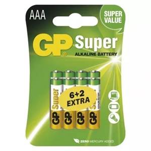 Alkalické batérie GP AAA LR03 6+2                                               