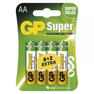 Alkalické batérie GP AA LR6 6+2                                                 
