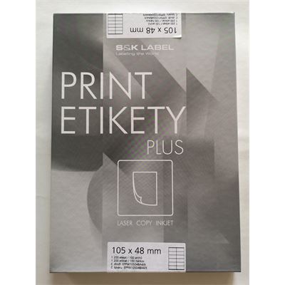 Etikety univerzálne 105x48 mm, biele, 100 hárkov                                