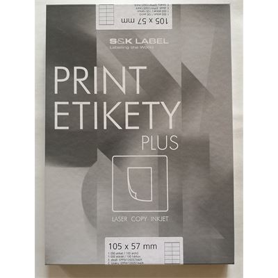 Etikety univerzálne 105x57 mm, biele, 100 hárkov                                