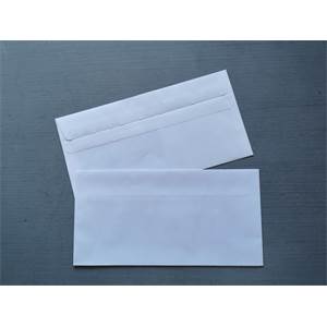Poštové obálky DL, s odtrh. páskou, biele                                       