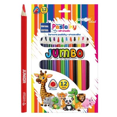 Sada trojhranných pasteliek Ocean World JUMBO so strúhadlom /12 ks              