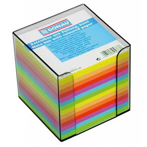 Blok kocka nelepená 90x90x90mm, farebná, plastová krabička                      