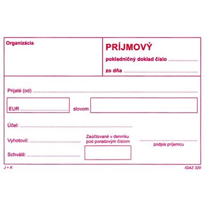 Príjmový pokl. doklad (bez DPH) A6 samoprepis                                   