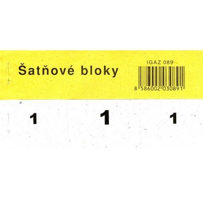 Šatňový blok biely, 100 lístkov/bal.                                            