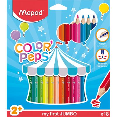 Sada trojhranných pasteliek Maped Jumbo /18 ks                                  