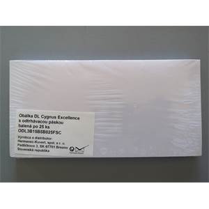 Poštové obálky Cygnus DL s odtrh. páskou, biele, 25 ks                          
