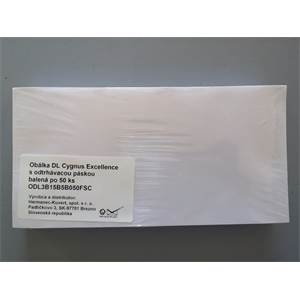Poštové obálky Cygnus DL s odtrh. páskou, biele, 50 ks                          