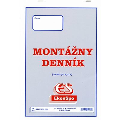 Montážný denník A4, samoprepis                                                  